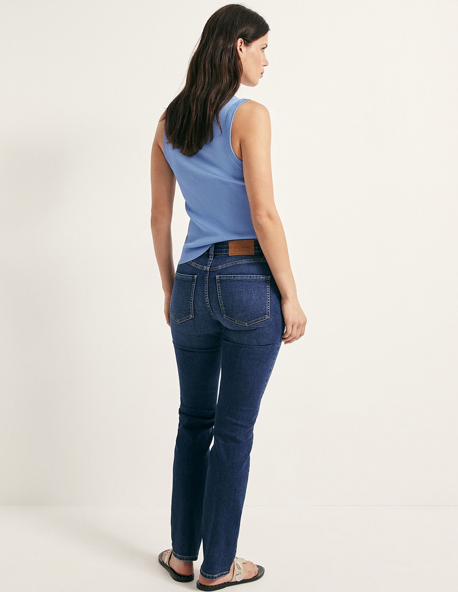 Jeans straight corte cintura para mujer 3