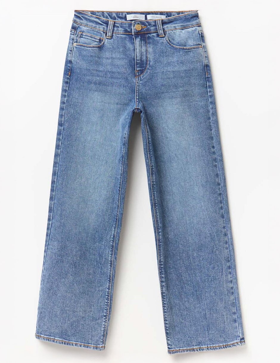 Jeans capri straight cintura media Sfera para mujer