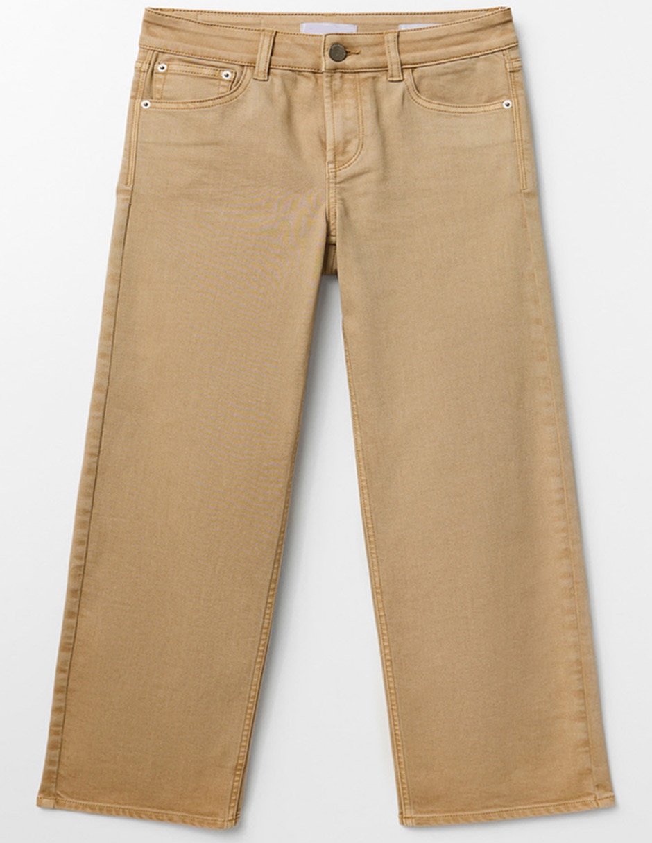 Jeans straight corte cintura para mujer