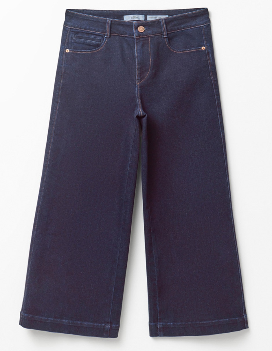 Jeans coulotte amplio para mujer 1