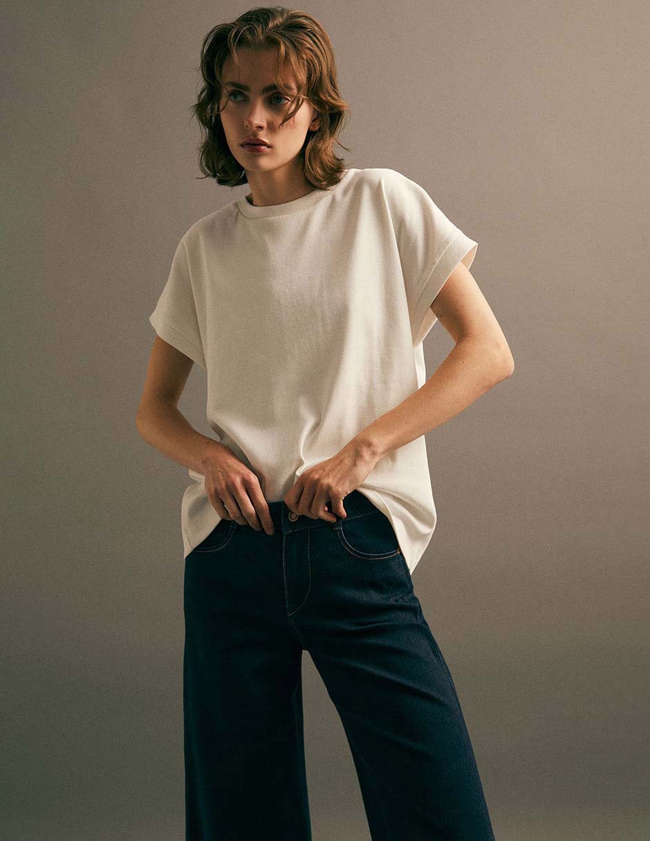 Jeans coulotte amplio para mujer 2