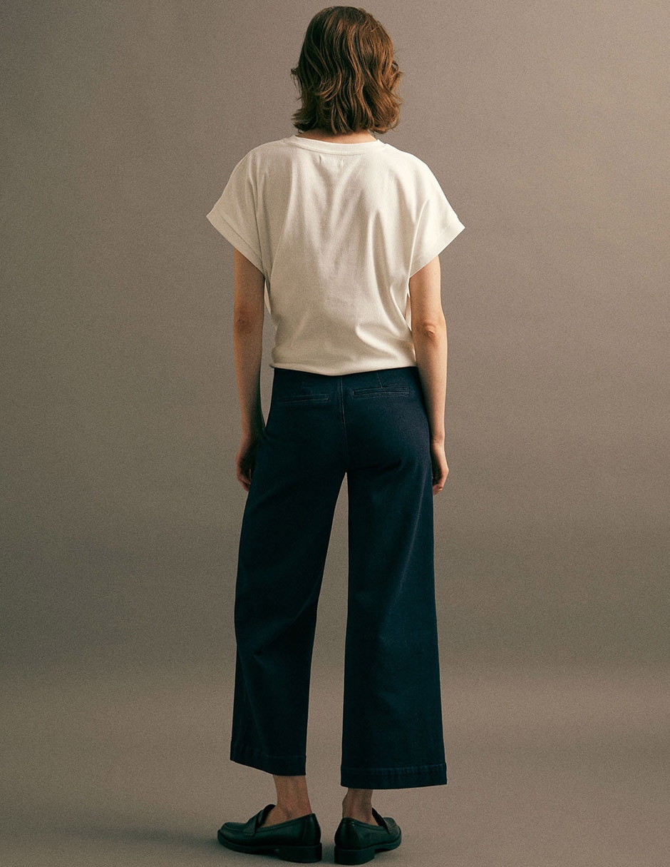 Jeans coulotte amplio para mujer 3