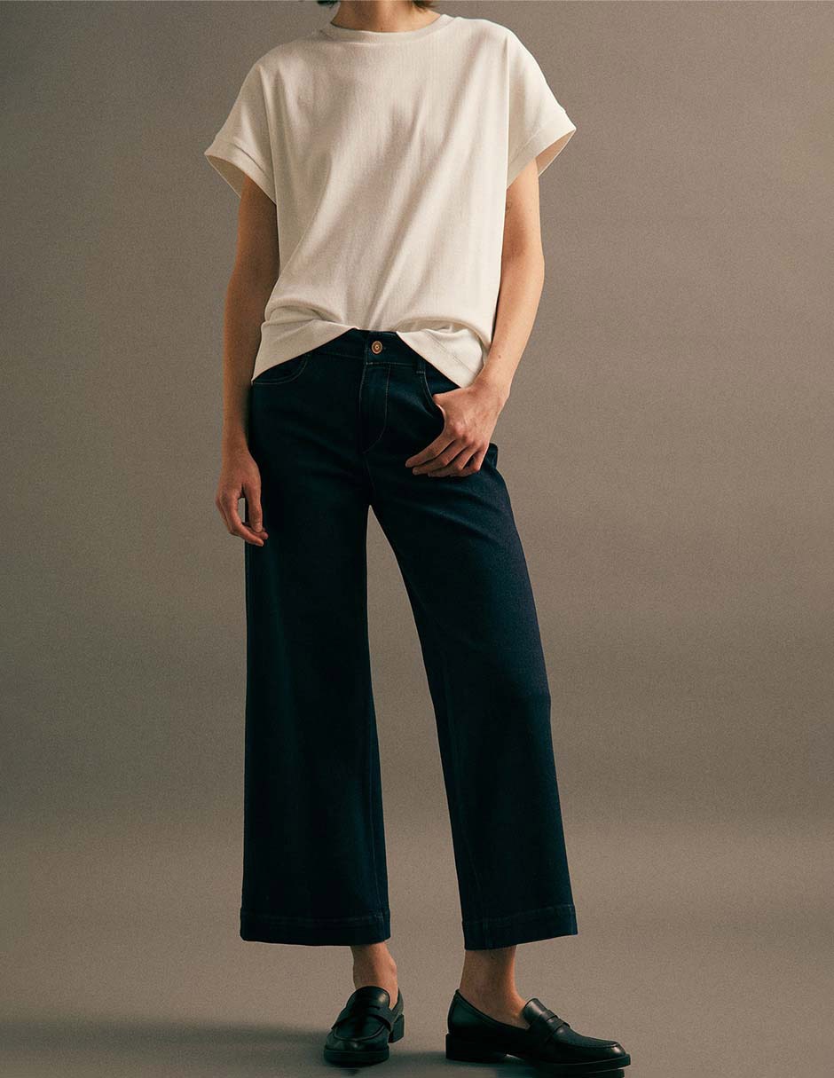 Jeans coulotte amplio para mujer 6
